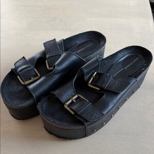 Stylish Black Platform Sandals